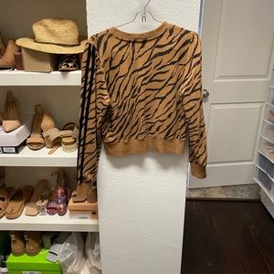 David Lerner Tiger Stripe cropped top